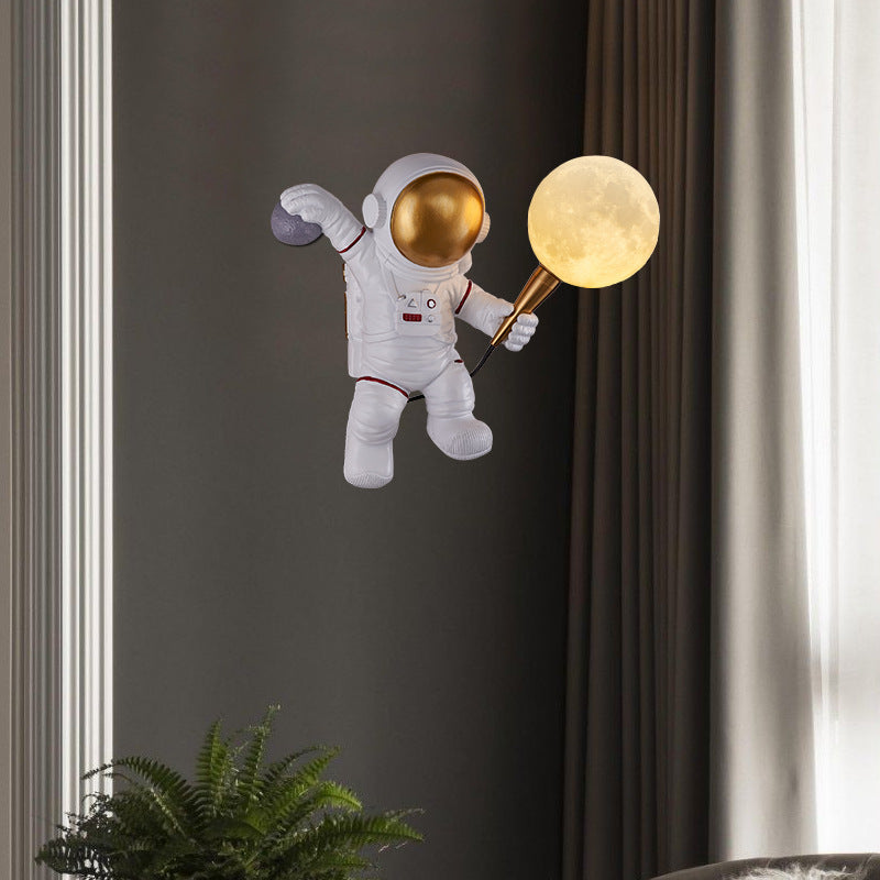 Light Astronaut Lunar Led Wall Lamp Modern Simple Living