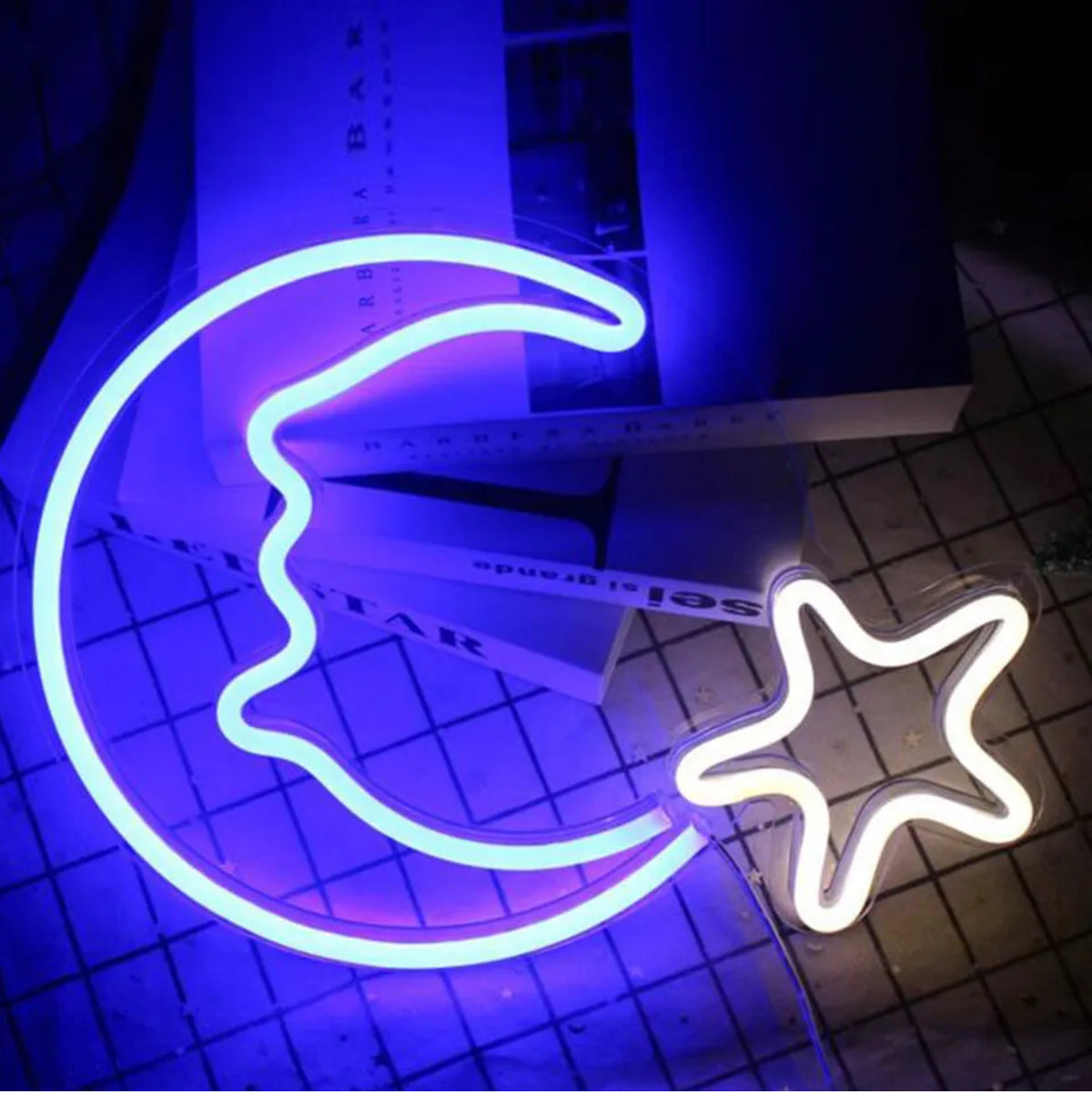 Moon Star Neon Wall Light 3