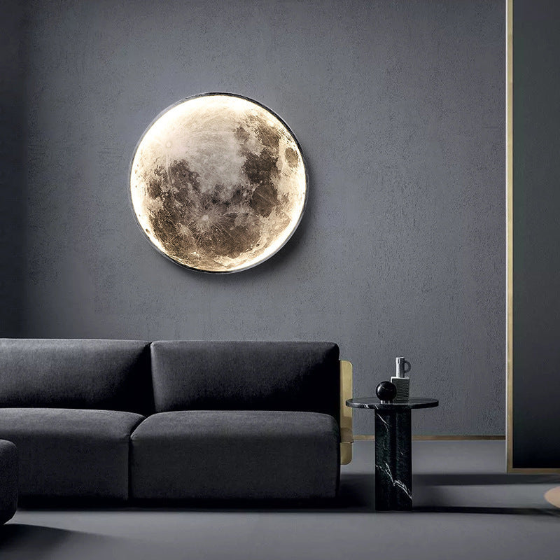 Creative Minimalist Wall Painting Lamp Bedside Background Star Moon