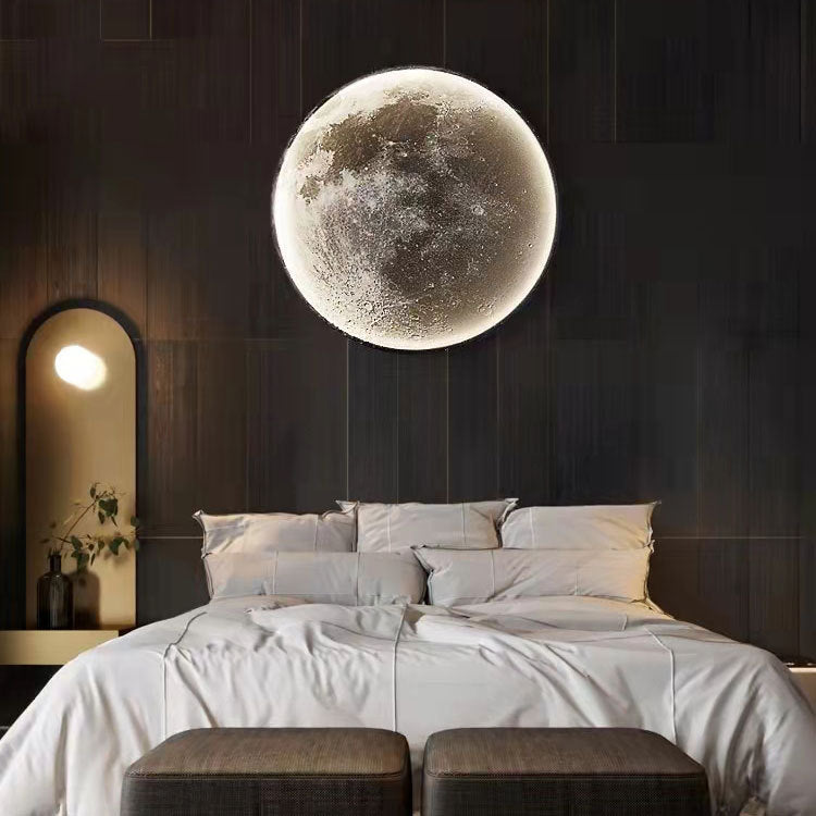 Modern Half Crescent Moon Led Star Lights Wall Hanging